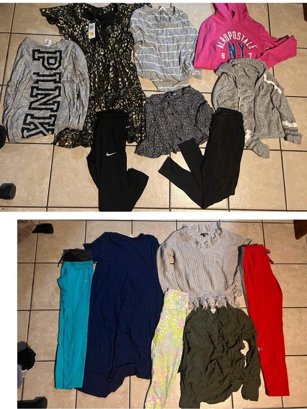 women's clothing bundle PINK, nike, fabletics, under armour, aero, fashion nova